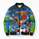 DR Congo Patrice Lumumba Bomber Puffer Jacket Kinshasa Stadium Flag - King Of Kinshasa Football