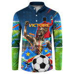 DR Congo Patrice Lumumba Button Sweatshirt Kinshasa Stadium Flag - King Of Kinshasa Football