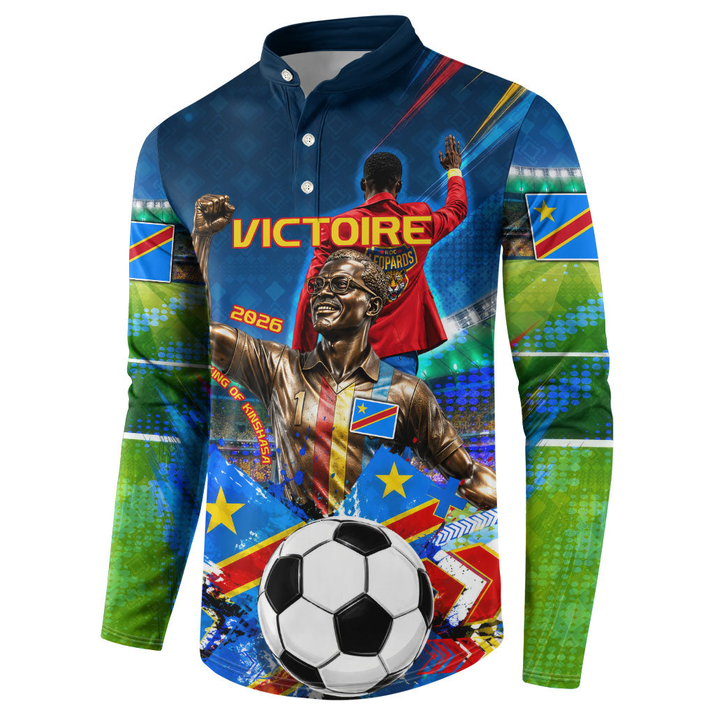 DR Congo Patrice Lumumba Button Sweatshirt Kinshasa Stadium Flag - King Of Kinshasa Football