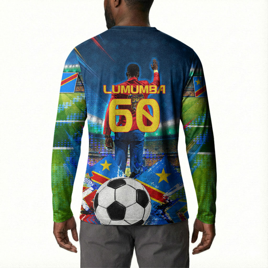 DR Congo Patrice Lumumba Button Sweatshirt Kinshasa Stadium Flag - King Of Kinshasa Football