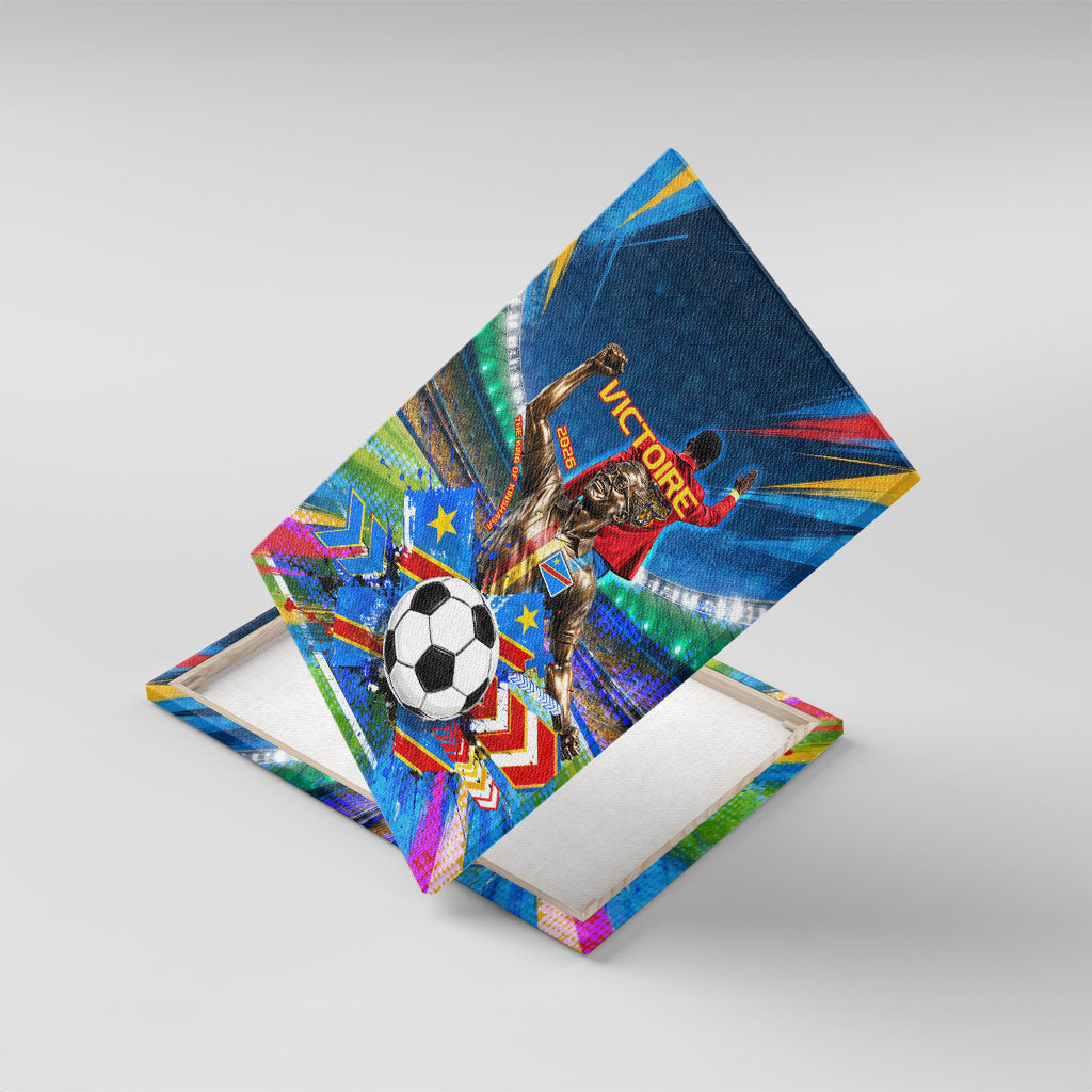 DR Congo Patrice Lumumba Canvas Wall Art Kinshasa Stadium Flag - King Of Kinshasa Football