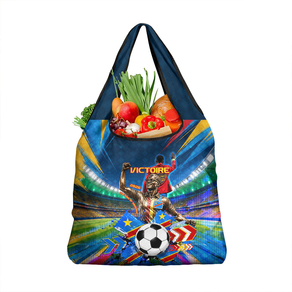 DR Congo Patrice Lumumba Grocery Bag Kinshasa Stadium Flag - King Of Kinshasa Football