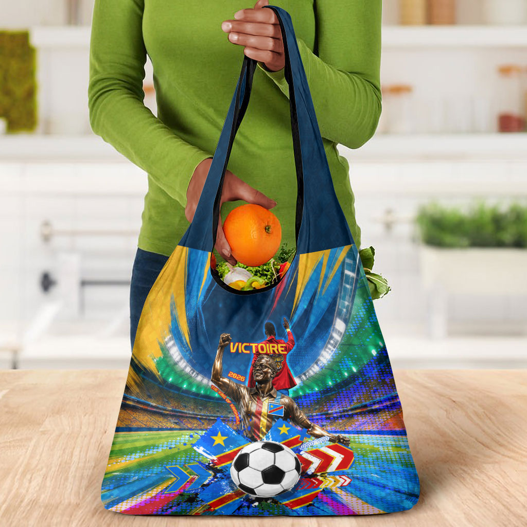 DR Congo Patrice Lumumba Grocery Bag Kinshasa Stadium Flag - King Of Kinshasa Football