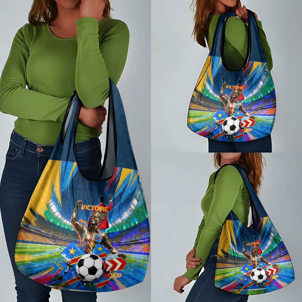 DR Congo Patrice Lumumba Grocery Bag Kinshasa Stadium Flag - King Of Kinshasa Football