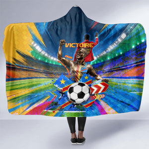 DR Congo Patrice Lumumba Hooded Blanket Kinshasa Stadium Flag - King Of Kinshasa Football