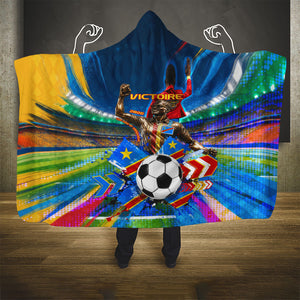 DR Congo Patrice Lumumba Hooded Blanket Kinshasa Stadium Flag - King Of Kinshasa Football