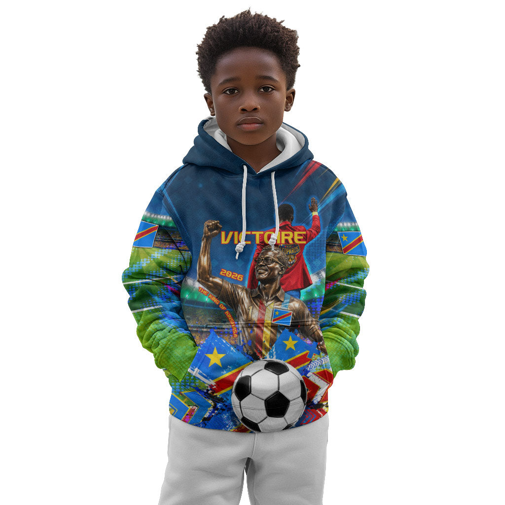 DR Congo Patrice Lumumba Kid Hoodie Kinshasa Stadium Flag - King Of Kinshasa Football
