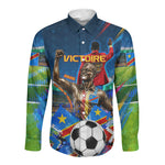 DR Congo Patrice Lumumba Long Sleeve Button Shirt Kinshasa Stadium Flag - King Of Kinshasa Football