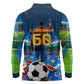 DR Congo Patrice Lumumba Long Sleeve Polo Shirt Kinshasa Stadium Flag - King Of Kinshasa Football