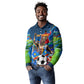 DR Congo Patrice Lumumba Long Sleeve Polo Shirt Kinshasa Stadium Flag - King Of Kinshasa Football