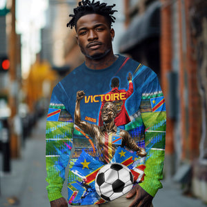 DR Congo Patrice Lumumba Long Sleeve Shirt Kinshasa Stadium Flag - King Of Kinshasa Football
