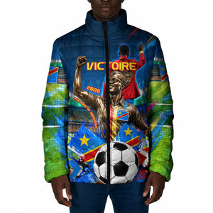 DR Congo Patrice Lumumba Padded Jacket Kinshasa Stadium Flag - King Of Kinshasa Football