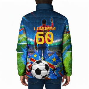 DR Congo Patrice Lumumba Padded Jacket Kinshasa Stadium Flag - King Of Kinshasa Football