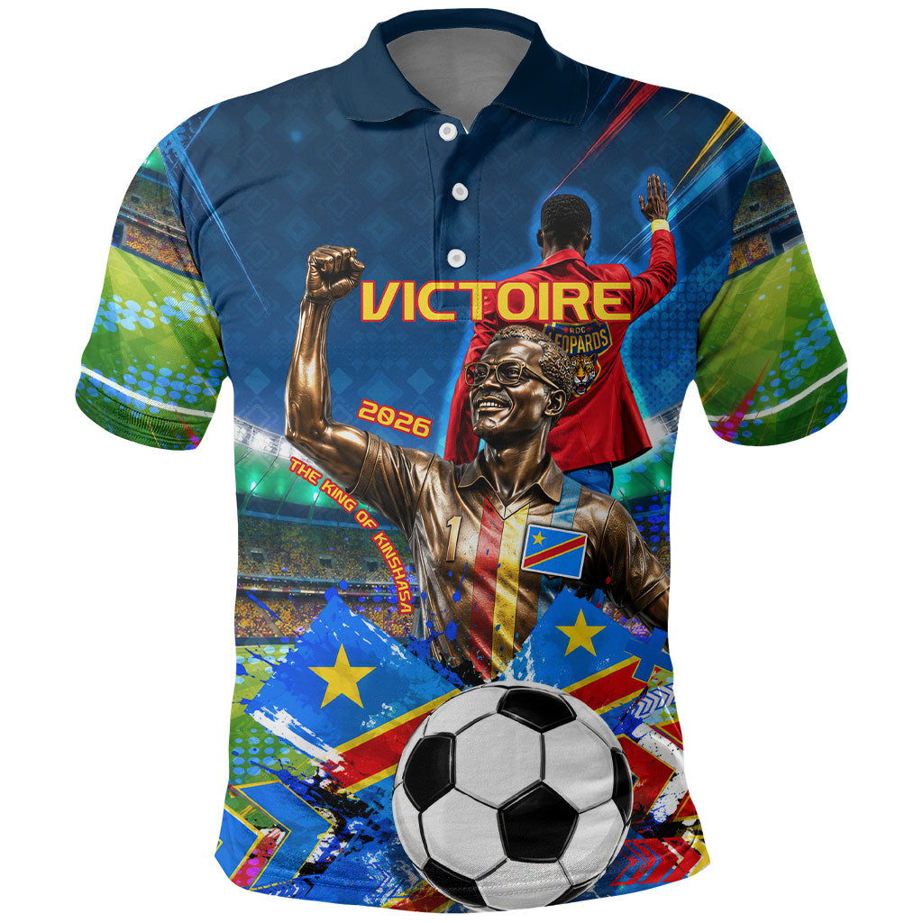 DR Congo Patrice Lumumba Polo Shirt Kinshasa Stadium Flag - King Of Kinshasa Football