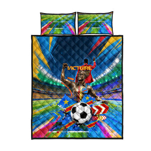 DR Congo Patrice Lumumba Quilt Bed Set Kinshasa Stadium Flag - King Of Kinshasa Football