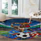 DR Congo Patrice Lumumba Round Carpet Kinshasa Stadium Flag - King Of Kinshasa Football