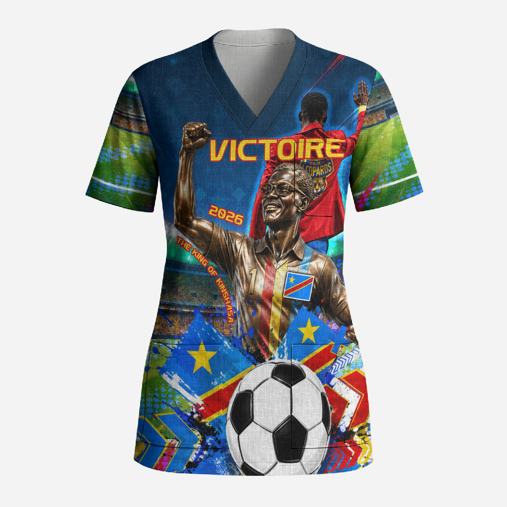 DR Congo Patrice Lumumba Scrub Top Kinshasa Stadium Flag - King Of Kinshasa Football