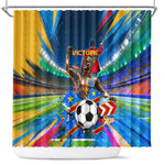DR Congo Patrice Lumumba Shower Curtain Kinshasa Stadium Flag - King Of Kinshasa Football