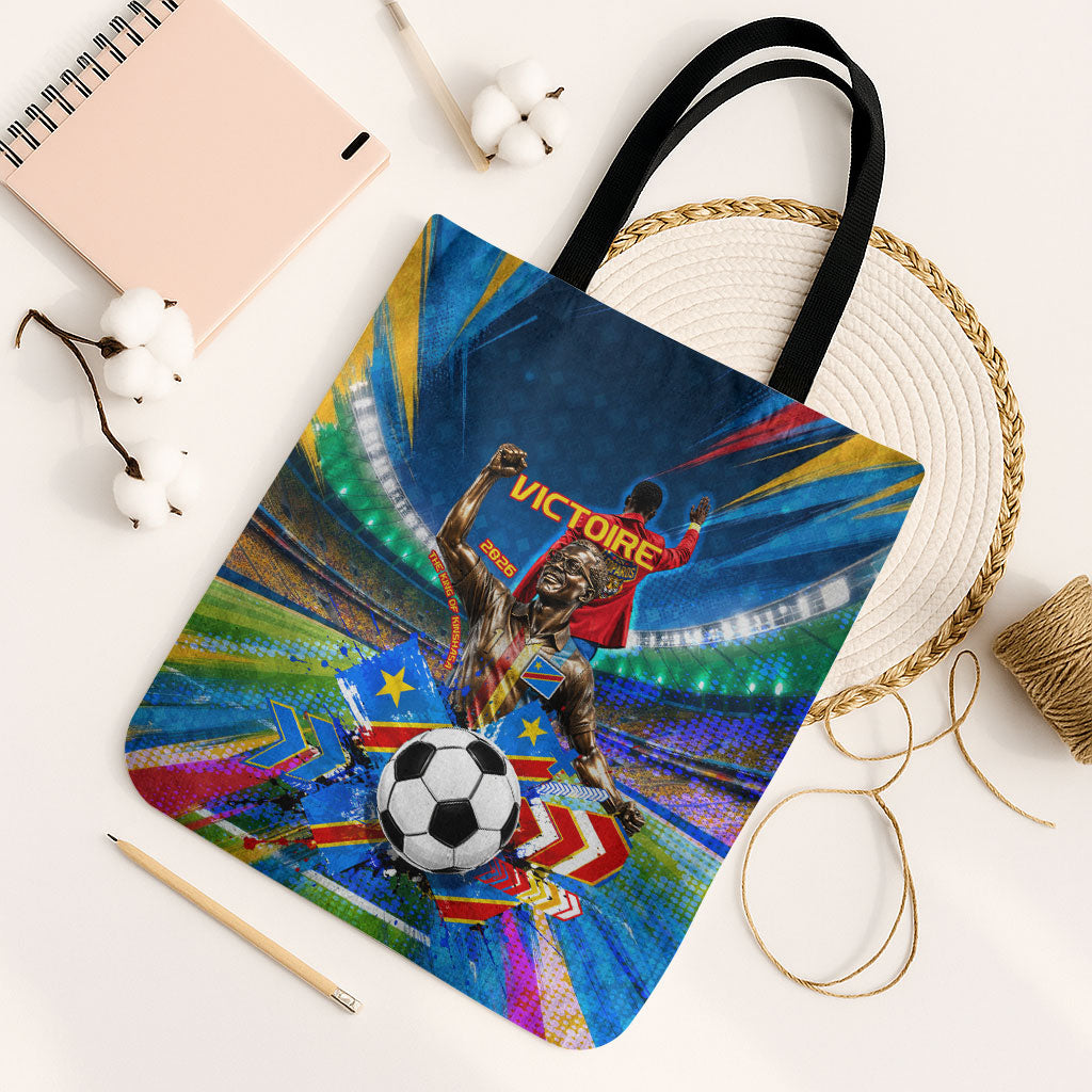 DR Congo Patrice Lumumba Tote Bag Kinshasa Stadium Flag - King Of Kinshasa Football