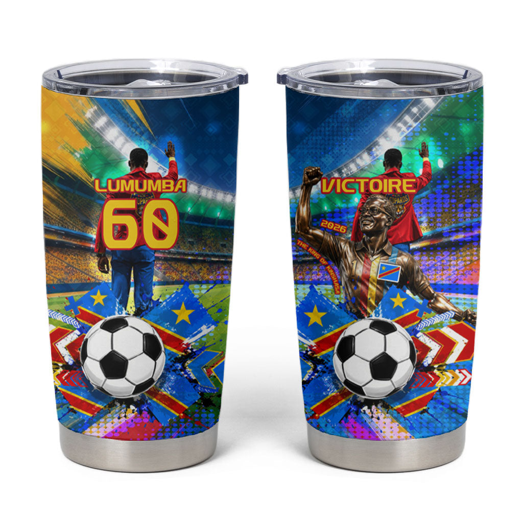 DR Congo Patrice Lumumba Tumbler Cup Kinshasa Stadium Flag - King Of Kinshasa Football