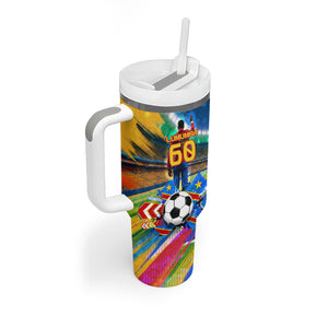 DR Congo Patrice Lumumba Tumbler With Handle Kinshasa Stadium Flag - King Of Kinshasa Football