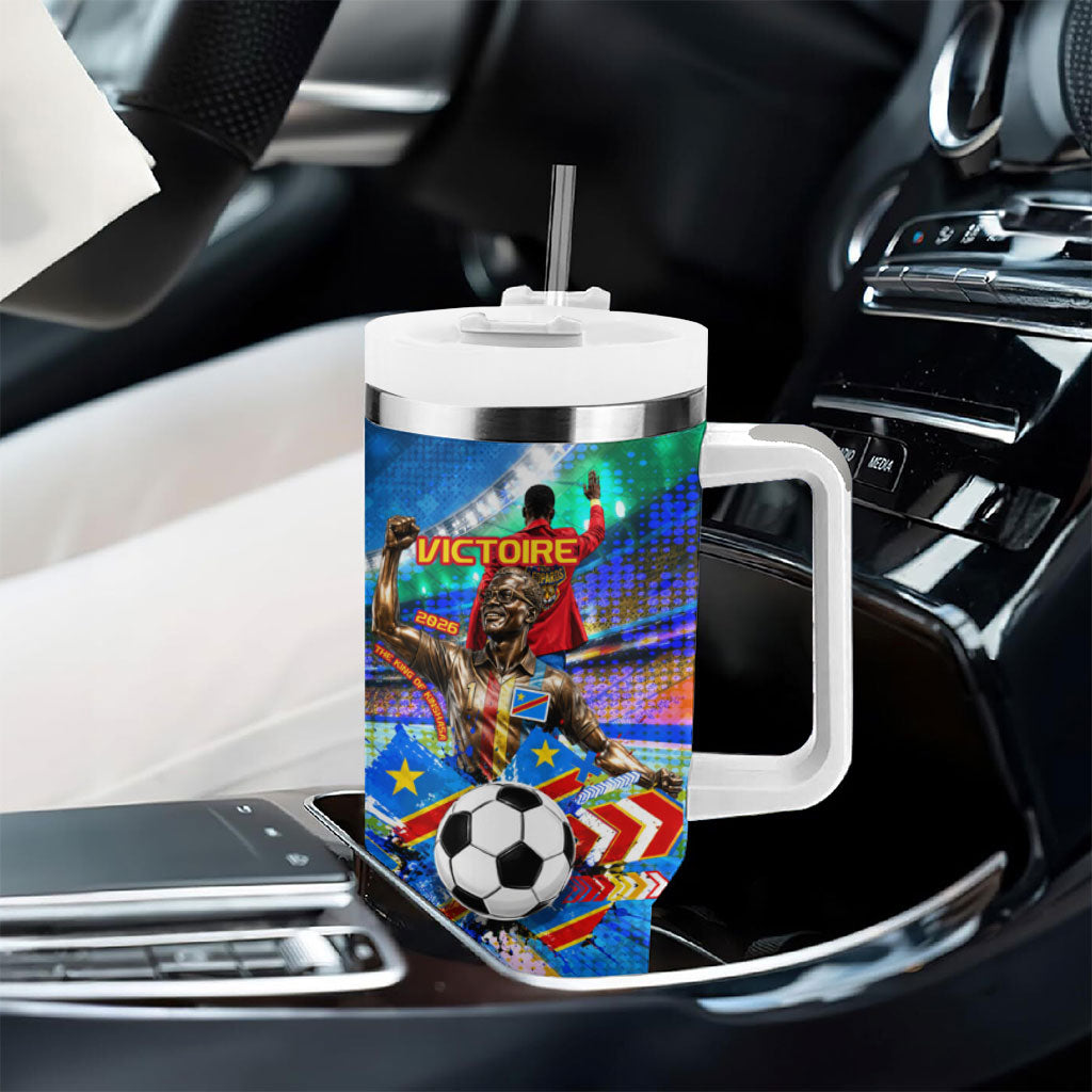 DR Congo Patrice Lumumba Tumbler With Handle Kinshasa Stadium Flag - King Of Kinshasa Football