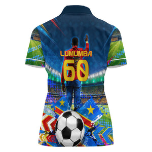 DR Congo Patrice Lumumba Women Polo Shirt Kinshasa Stadium Flag - King Of Kinshasa Football