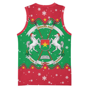 Christmas Burkina Faso Basketball Jersey Snowflake Horses and Coat of Arms TS04
