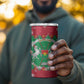 Christmas Burkina Faso 4 in 1 Can Cooler Tumbler Snowflake Horses and Coat of Arms - African Pride