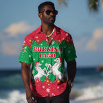 Christmas Burkina Faso Hawaiian Shirt Snowflake Horses and Coat of Arms - African Pride