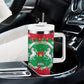 Christmas Burkina Faso Tumbler With Handle Snowflake Horses and Coat of Arms - African Pride