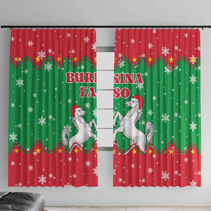 Christmas Burkina Faso Window Curtain Snowflake Horses and Coat of Arms - African Pride