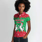 Christmas Burkina Faso Women Polo Shirt Snowflake Horses and Coat of Arms - African Pride
