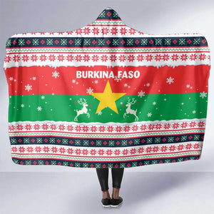 Christmas Burkina Faso Hooded Blanket Reindeer Star Design - African Pride