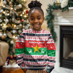 Christmas Burkina Faso Kid Ugly Christmas Sweater Reindeer Star Design - African Pride