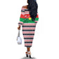 Christmas Burkina Faso Off The Shoulder Long Sleeve Dress Reindeer Star Design - African Pride