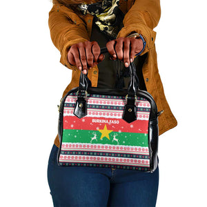 Christmas Burkina Faso Shoulder Handbag Reindeer Star Design - African Pride