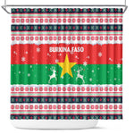 Christmas Burkina Faso Shower Curtain Reindeer Star Design - African Pride