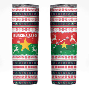Christmas Burkina Faso Skinny Tumbler Reindeer Star Design - African Pride