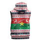 Christmas Burkina Faso Sleeveless Zip Hoodie Reindeer Star Design - African Pride