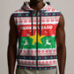 Christmas Burkina Faso Sleeveless Zip Hoodie Reindeer Star Design - African Pride
