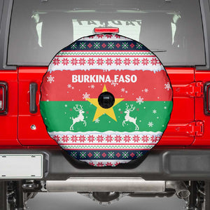 Christmas Burkina Faso Spare Tire Cover Reindeer Star Design - African Pride