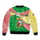Ethiopia Christmas Bomber Jacket Santa Riding Lion Ethiopian Flag Colors and Tribal - African Pride