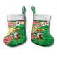 Ethiopia Christmas Stocking Santa Riding Lion Ethiopian Flag Colors and Tribal - African Pride