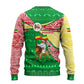 Ethiopia Christmas Ugly Christmas Sweater Santa Riding Lion Ethiopian Flag Colors and Tribal - African Pride