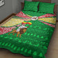 Ethiopia Christmas Quilt Bed Set Santa Riding Lion Ethiopian Flag Colors and Tribal - African Pride
