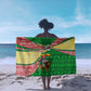 Ethiopia Christmas Sarong Santa Riding Lion Ethiopian Flag Colors and Tribal - African Pride