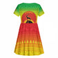 Ethiopia Christmas Kid Short Sleeve Dress Mountain Gazelle Sunset Ethiopian Flag - African Pride
