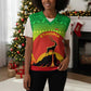 Ethiopia Christmas Knitted V-Neck Vest Mountain Gazelle Sunset Ethiopian Flag - African Pride