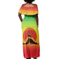 Ethiopia Christmas Off Shoulder Maxi Dress Mountain Gazelle Sunset Ethiopian Flag - African Pride